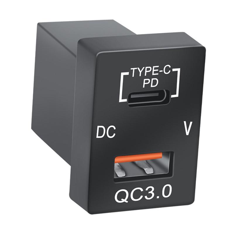 PD Type C QC3.0 USB-порт Автомобильное быстрое зарядное устройство 12-24 В Вольтметр Светодиодный автомобильный адаптер питания для Toyota