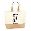 Tote bag en jute - PLANETEE - Francette Lettre Fleur - Multicolore - Coton - Fabriqué en France