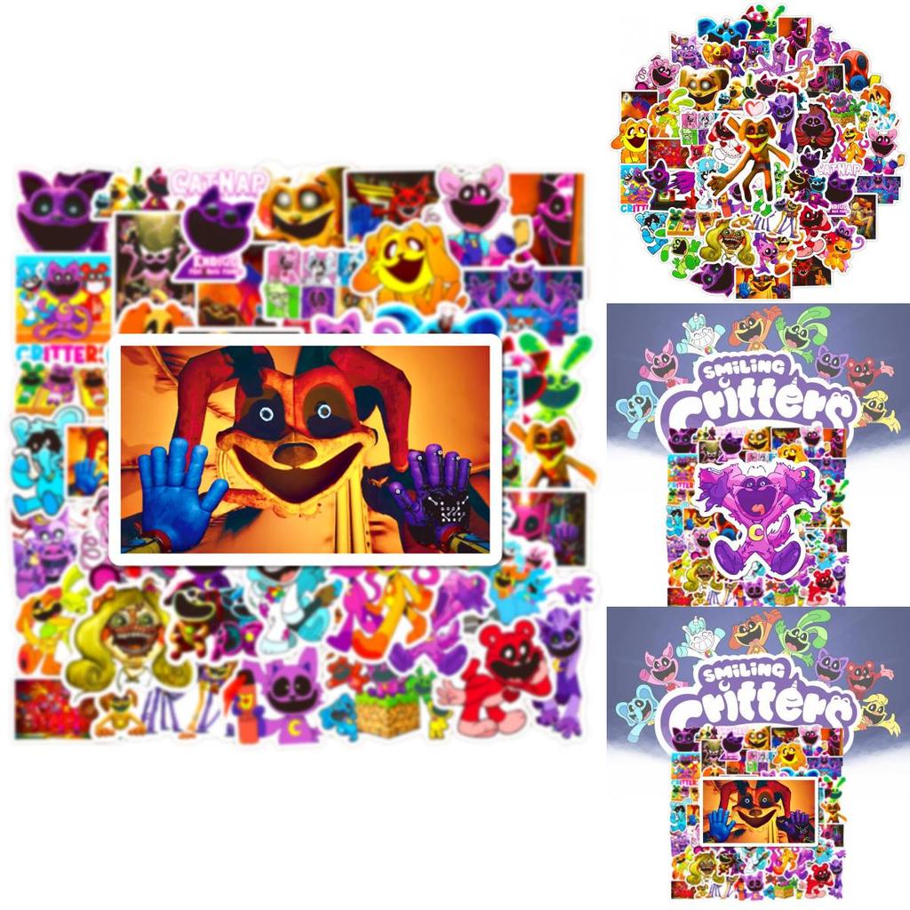 Set Of 50 Cute Smiling Critters Animal Stickers Perfect For Car Computer And Fridge