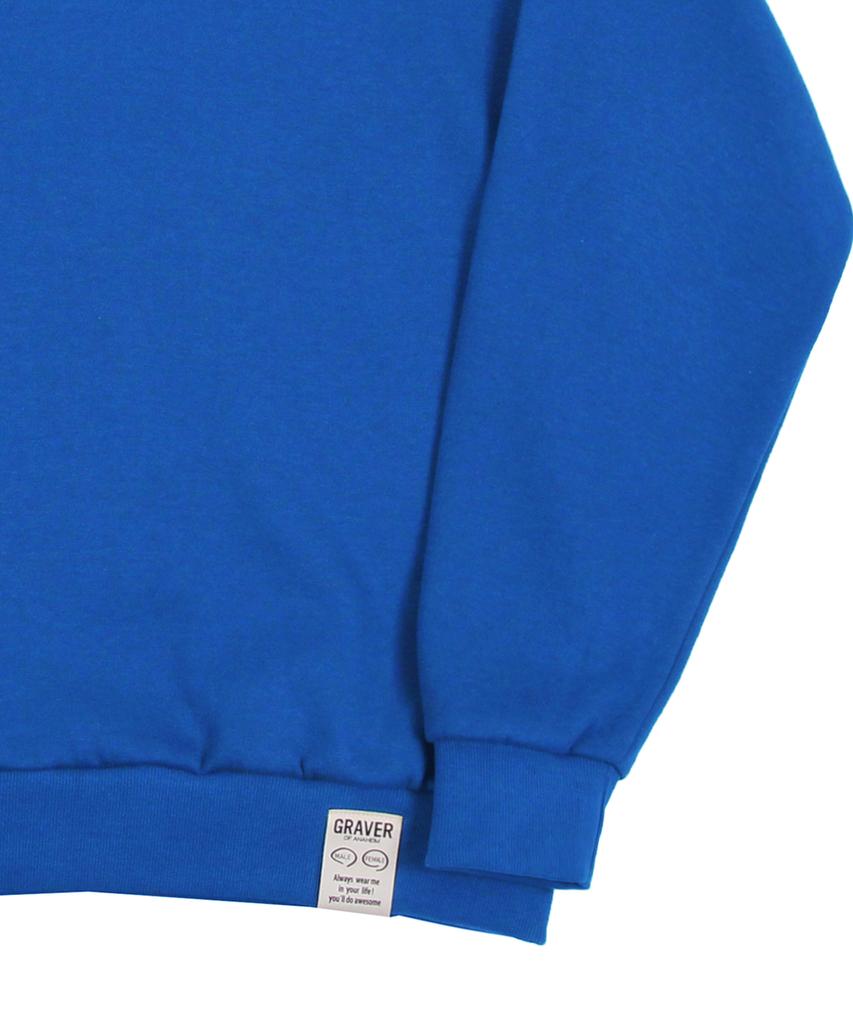 GRAVER [Unisex] Small Life Logo Flower Smile Sweatshirt_Cobalt Blue