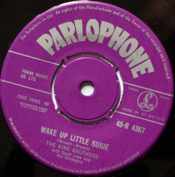 7-дюймовая пластинка KING BROTHERS - Wake Up Little Susie / Winter Wonde 45R4367 Parlophone 1957 UK Рок Б/У