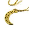 [P8061] - 'Luna' Gold Steel Necklace - 20x13 Mm