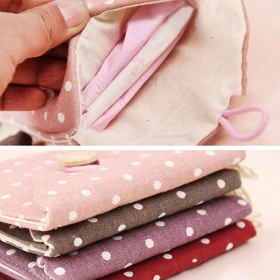 Женская портативная сумка для хранения в горошек, держатель для гигиенических салфеток, сумка-органайзер