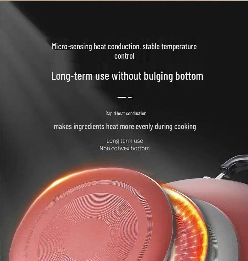 German Crystal Diamond Non-Stick Wok: Oil-Free, Smoke-Free, Induction & Gas Compatible Iron Cookware