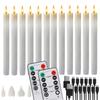 Rechargeable Taper Candles with Remote & 24Pcs Plastic Lamp Head Flickering Flameless Dripping Wax Window Candlesticks Home Deco