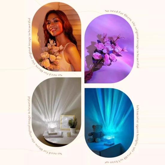 Проектор Авроры с пультом и управлением через приложение 16 меняющих цвет светодиодных ночников 360 градусов комнатное освещение