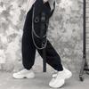 Women Cargo Harem Pants Side Pockets Black White Hip Hop Casual Female Joggers Trousers Fashion Casual Streetwear Pants