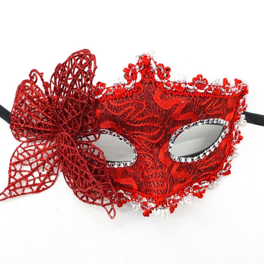 Halloween Dressing Halloween Party Mask with Rod Half Face Cover Butterfly Hand Hold Mask Cosplay Prop Exquisite Masquerade Mask