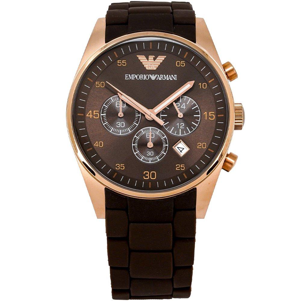 Emporio Armani Мужские часы-хронограф AR5890 Коричневые