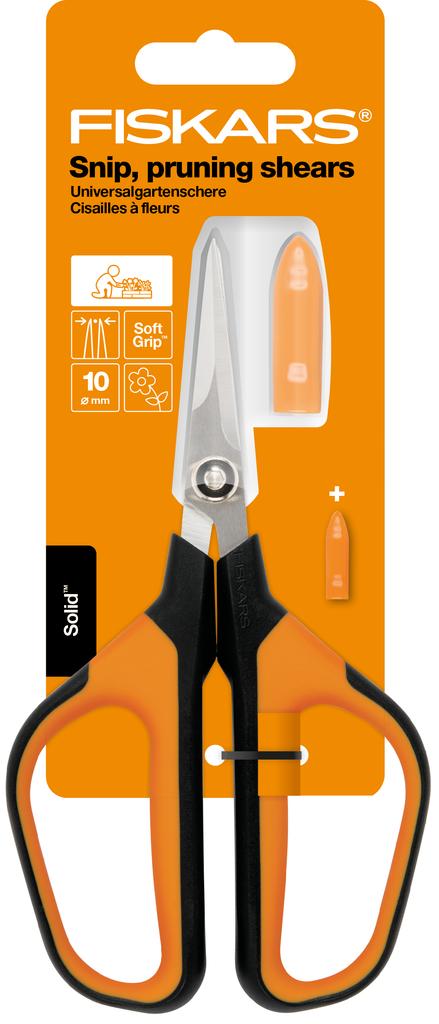 Fiskars Solid Garden Scissors Plant Flower Manual Shears with Spring