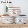 Полосатая Круглая Корзина для Игрушек Собаки с Когтем, Коробка для Хранения Одежды с Ручкой, Товары для Животных