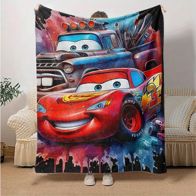 1pc Car Adventure Flannel Blanket Soft Warm Throw Blanket for Bedroom Living Room Bed Travel Camping Picnic Gift. M730024