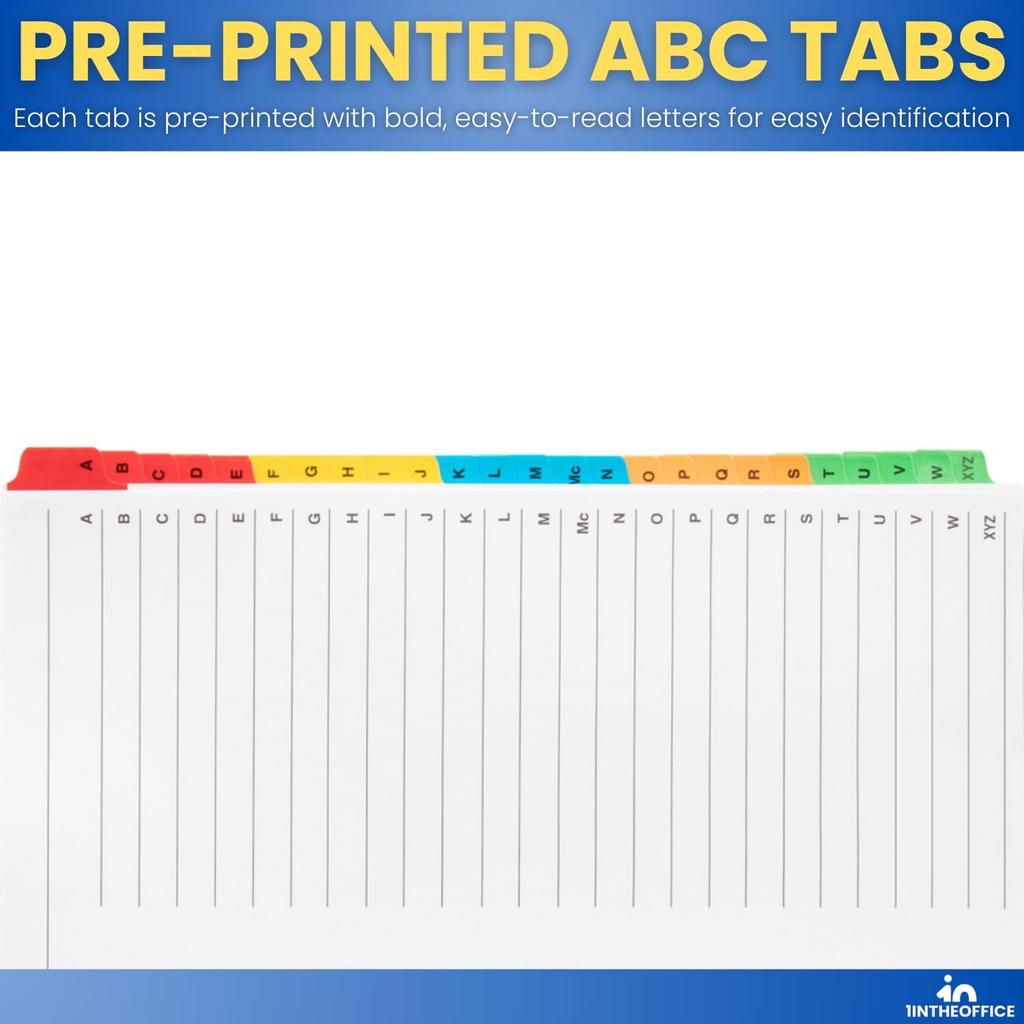1InTheOffice Alphabet Dividers for 3 Ring Binder, Binder Dividers with Tabs Alphabetical, 2 Pack