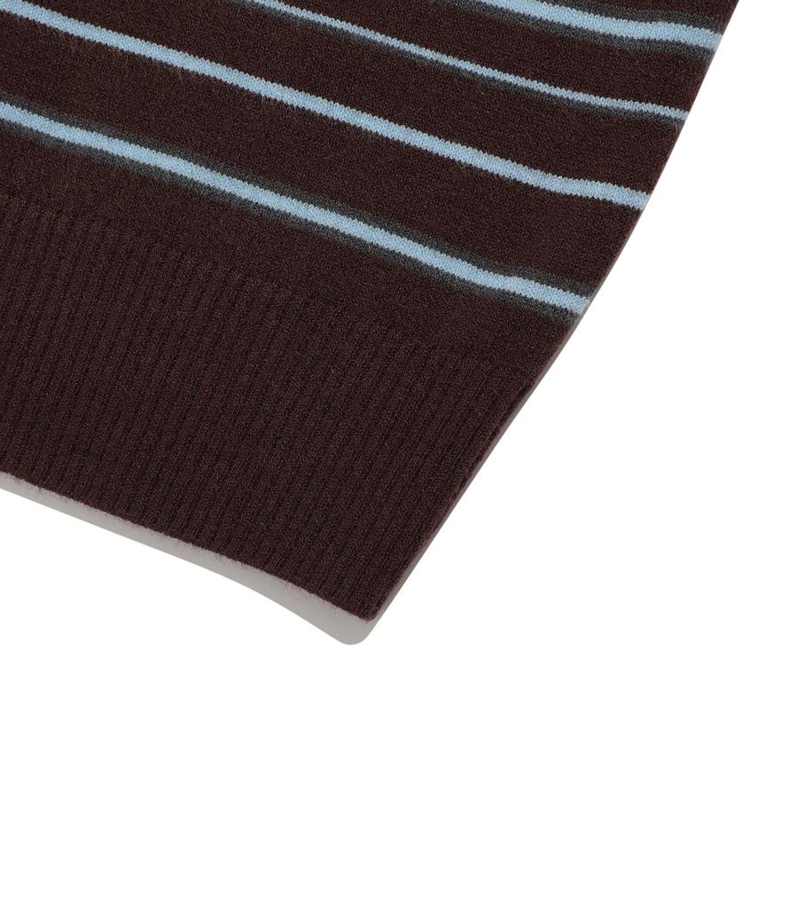 NICEGHOSTCLUB Multi Stripe 3Star V Neck Knit_Brown(Ng2Gsum600A)