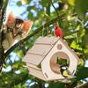 Деревянная кормушка для птиц Прочный птичий домик Садовое украшение Птичье гнездо Гамак
