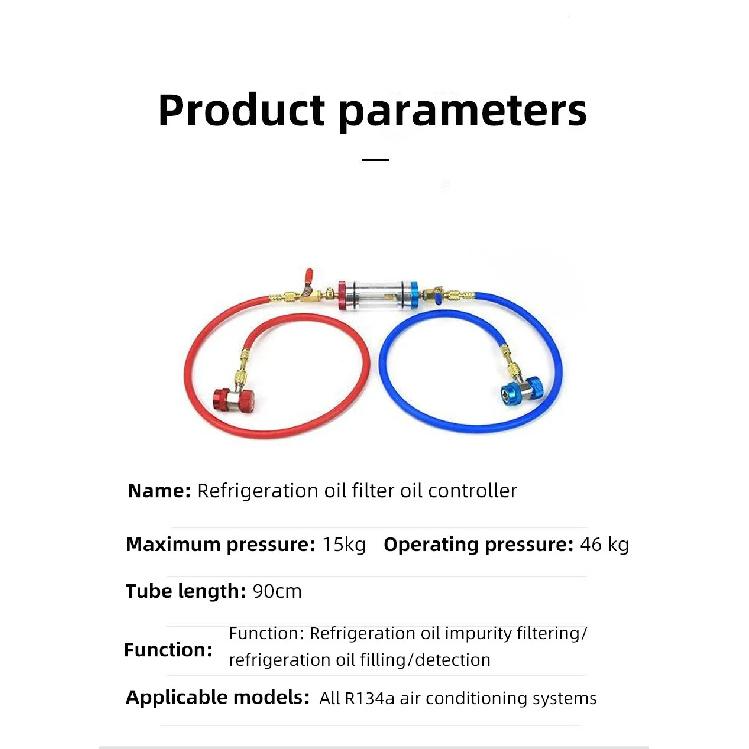Automotive Air Conditioning Refrigeration Oil Filtration Analyzer Refrigerant Oil Replacement Tool Purity Detection Purifier