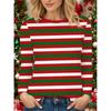 Womens Long Sleeve Loose Fit Christmas Tree Print T-Shirt Casual Round Neck Tee 2025 Fall
