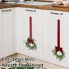 6 Pcs Mini Christmas Wreaths Artificial Norfolk Pine Wreath Small Cabinet Wreath with Bow for Kitchen Window Front Door Holiday Decor