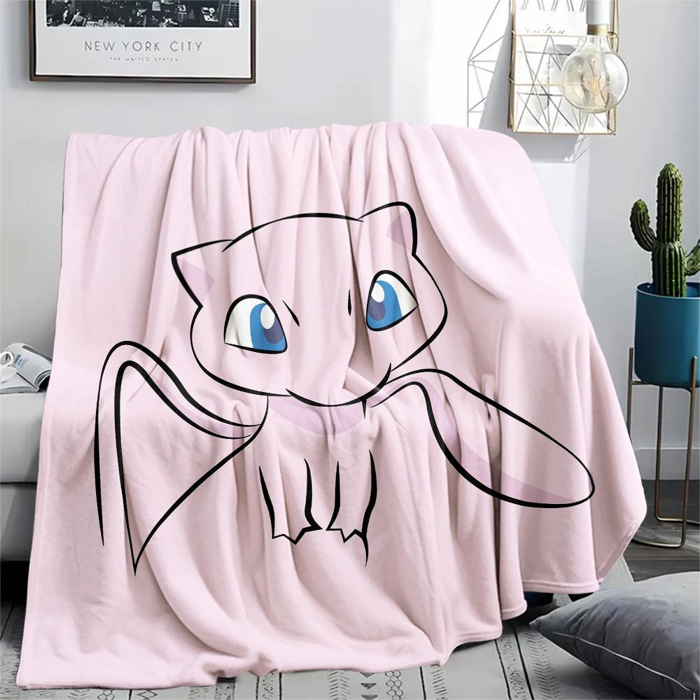 Mew Pokemon Theme Blanket, Cozy Throw for Living Room, Ideal Gift for Pokemon Collectors.chl