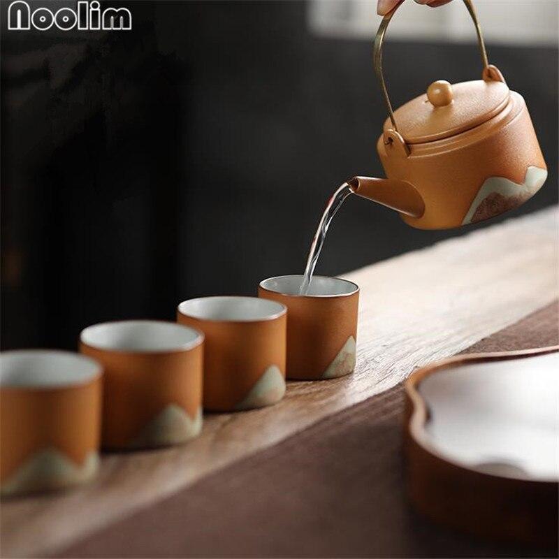 Ручная роспись горные керамические чашки грубая керамика китайский чайный сервиз кунг-фу чайная посуда ручной работы