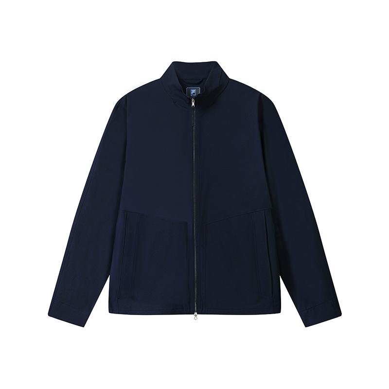 FILA Blue Simple Casual Business Commuter Versatile Comfortable Stand Collar Woven Jacket Men jackets Deep-Blue F11M632702FDB