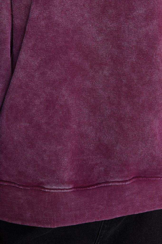 Women's Fashionable Stylish Sweatshirt Emerald Green Antique Faded Effect Thick Fleece Inside Oversize Wide Fit Sweatshirt