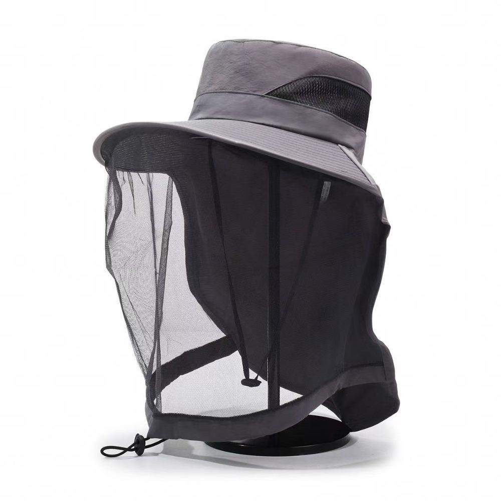Foldable Net Cover Fisherman Hat Wide Brim Sun Protection Hat Breathable Bee Mosquito Hat Fishing