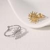 Exquisite European and American Niche Personalized Design Sun Ring Simple and Versatile Open Stainless Steel Ring