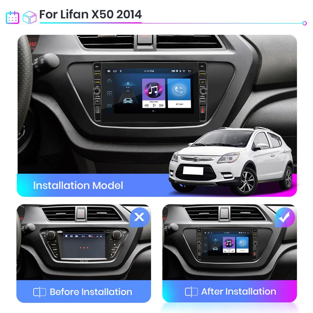 8 дюймов для Lifan X50 2015-2019 с кнопочной ручкой Android автомобильный радиоприемник мультимедийный плеер навигация стерео GPS 2 Din 1 + 32 ГБ