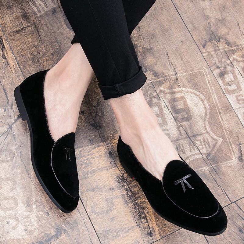 Мужская обувь весна лето новая повседневная обувь мода set foot loafers тренд мужские маленькие кожаные loafers обувь H570