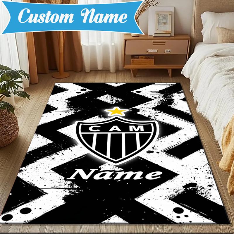 Custom Name Cam Abstract Artwork Rug Game Carpet, Floor Mat for Bedroom Living Room Entryway Rug, Home Decor Idea Gift for Christmas birthday