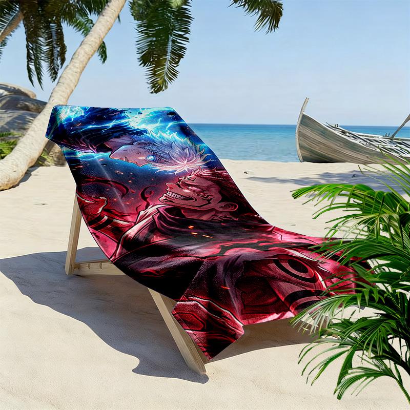 Jujutsu Kaisen Print Beach Towel, Large Soft Quick Dry Towel for Beach Camping Swimming