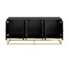 Modern Black Storage Cabinet with 3 Double Doors, Large Storage Space and Matte Surface, Stylish Sideboard for Living Room, Dining Room & Office