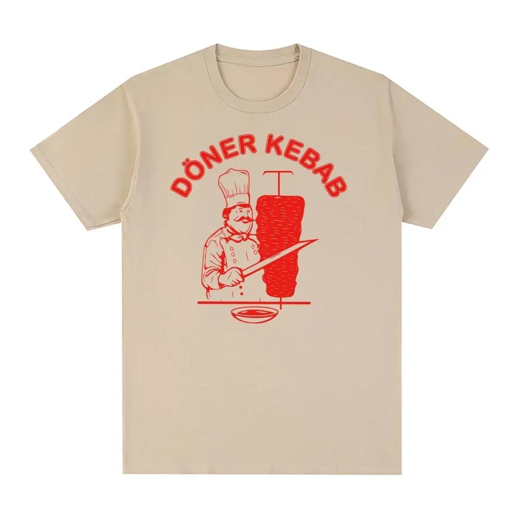 WoTops Doner Kebab Vintage clothing graphic 2024 Fashion Hip Hop Japanese Streetwear Cotton T shirt Tee Tshirt