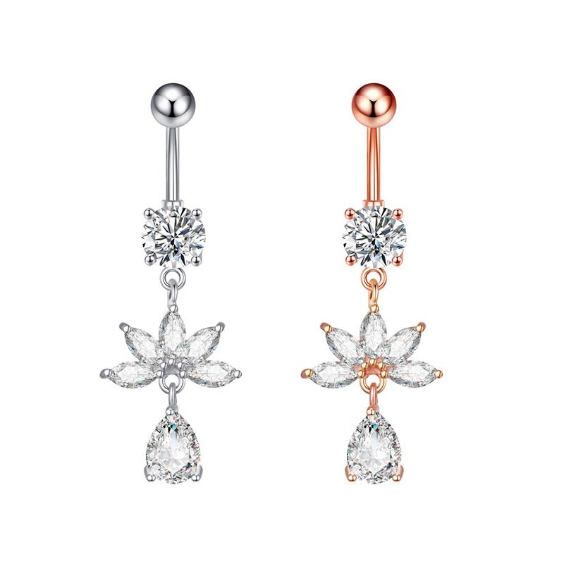 Кольцо для пупка из циркония для женщин и девочек, кольца для пупка из нержавеющей стали, сексуальные украшения для тела, пирсинг