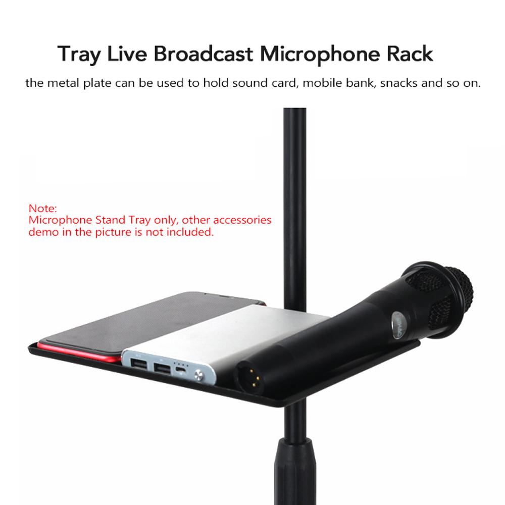 200 * 140MM Sound Card Tray Live Broadcast Microphone Rack Stand Tray Tripod Phone Holder for Outdoor Photography