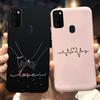 Чехол для Samsung M21 6,4 дюйма Мягкий силикон Сердечко TPU Чехол для Samsung Galaxy M21 M 21 SM-M215F M215 Задняя панель телефона Funda