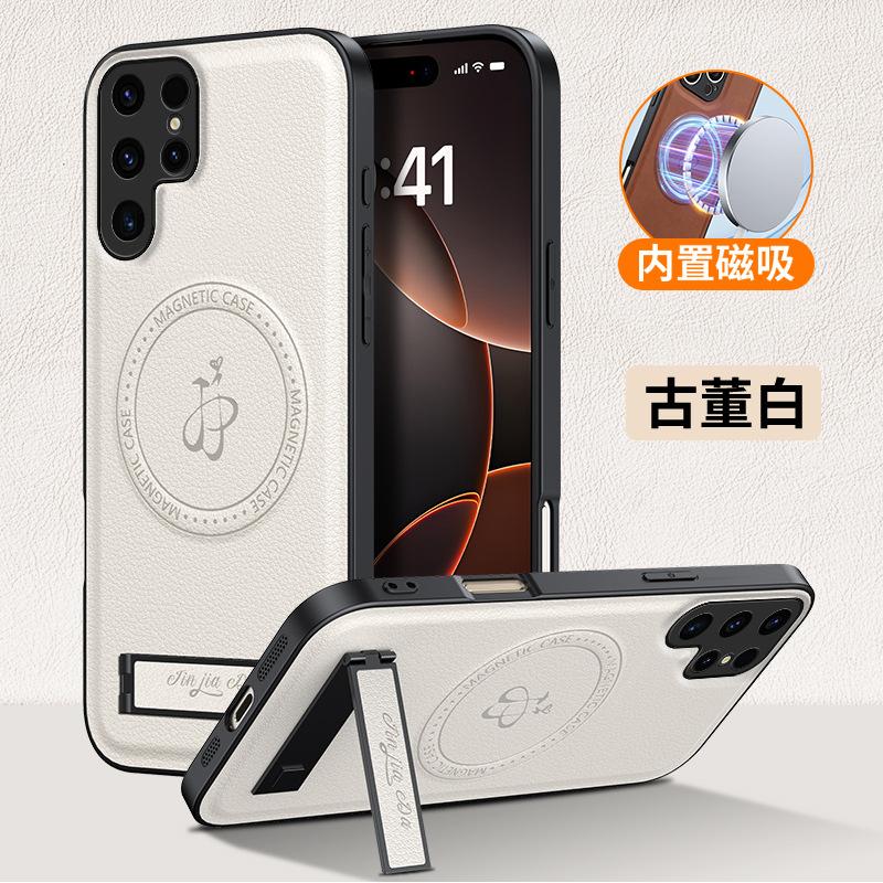 Применимо к Samsung S25Ultra чехол для мобильного телефона с магнитным креплением под кожу A16 кожаный держатель A54 противоударный A35 защитный чехол A23
