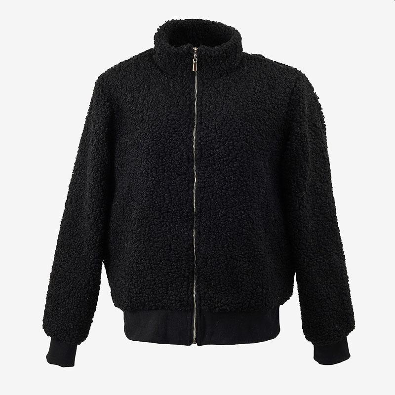 Autumn and winter lamb wool fleece thickened jacket women's casual loose cardigan sweater versatile urban leisure