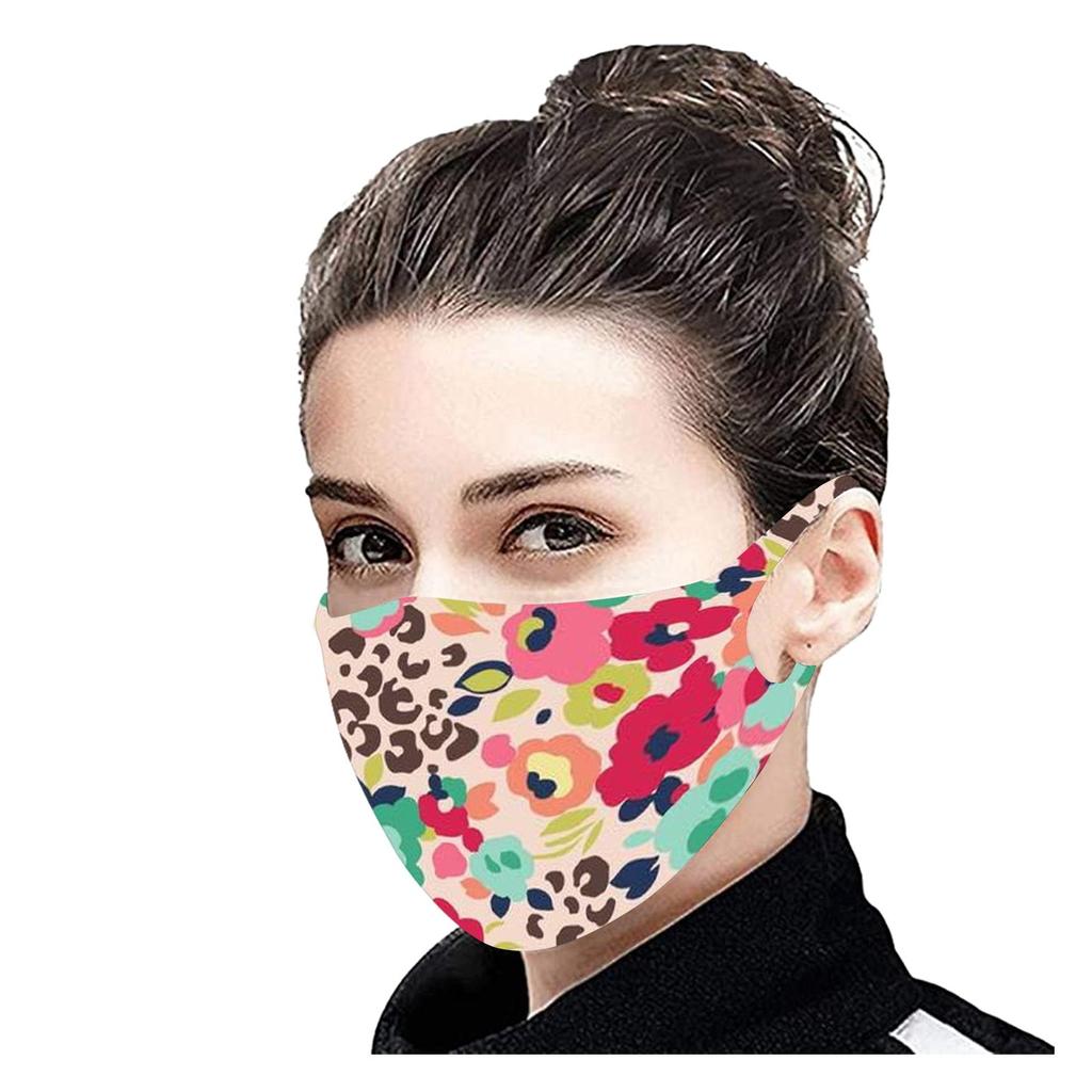 1PC Adult Printed Ice Silk Mask To  Against Dusts And Haze Mask
