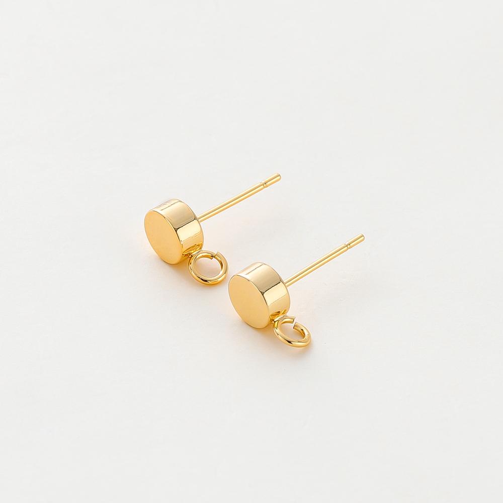 10 шт. Латунные серьги-гвоздики с покрытием под 14K/18K золота, крючки для сережек-колец для изготовления украшений, аксессуары для сережек DIY