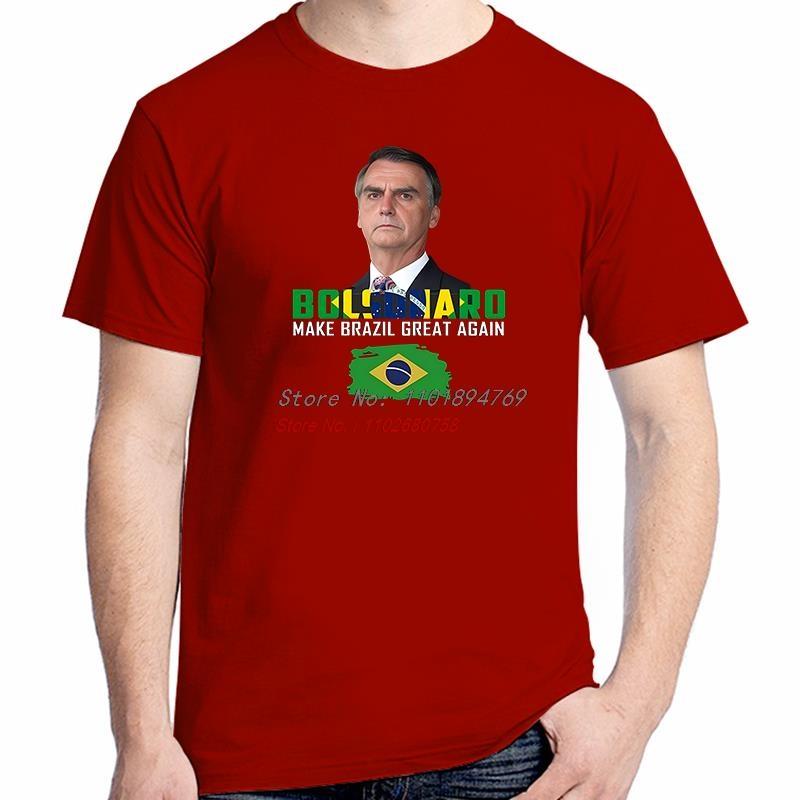 Bolsonaro Para Presidencia Do Brasil Classic Cotton Graphic T Shirts Summer Unisexs Short Sleeve Tshirt High Quality Unisexs Clothes