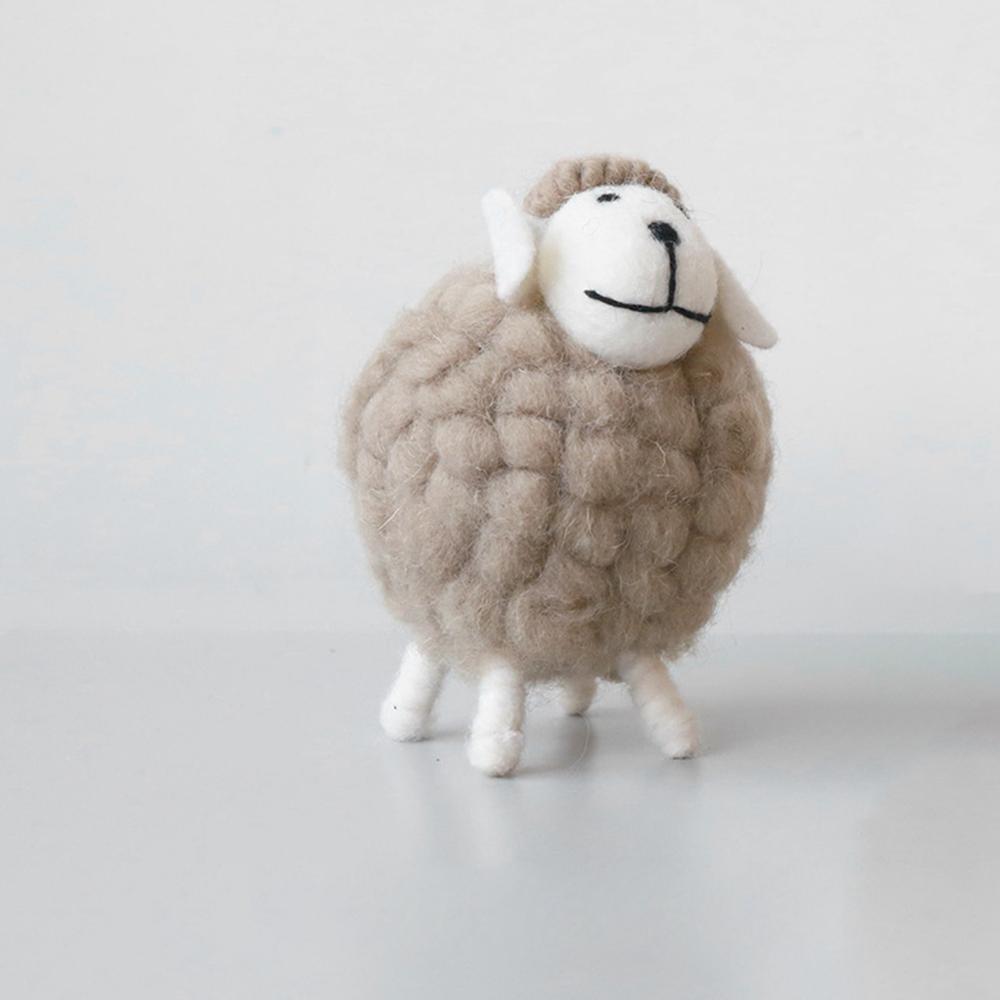 Supplies Miniatures Wool Felt Sheep Home Furnishings Mini Table Ornament Figurines Desktop Decor