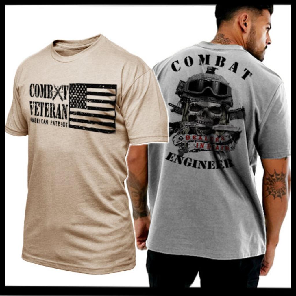 Special Forces Combat Engineer T-Shirt Army Navy Military, Rangers, Iraq War, Afghanistan, Sniper Sapper Infantry US Flag