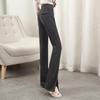 Women's High-Waisted Corduroy Slit Straight-Leg Casual Pants
