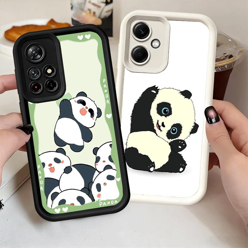 Милый Мультяшный Панда Мягкий Чехол для Телефона для Xiaomi Poco X7 X6 X5 Pro X4 Gt X3 F7 Ultra M8 M7 Redmi 15C 15 14C 13 13C 12 12C 10 10C