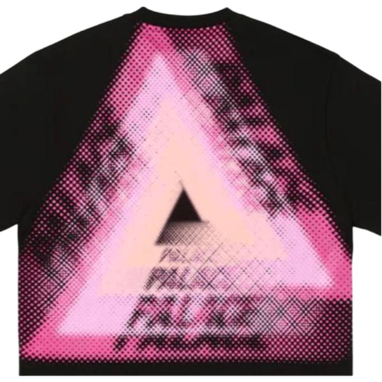 Palace Футболка с трехцветным принтом, черная, унисекс, топы P27TS298