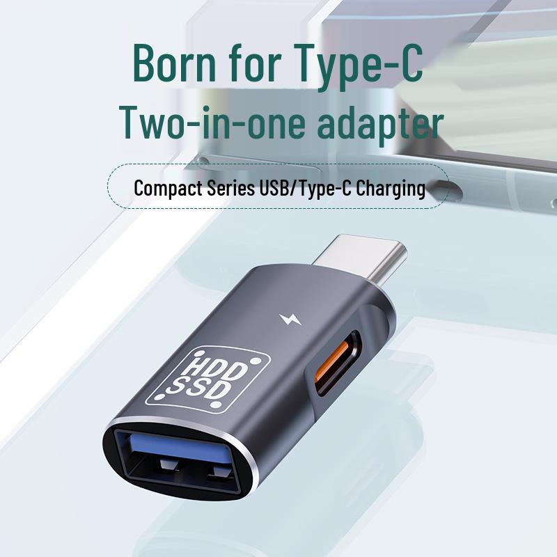 USB-C OTG Адаптер для Зарядки и Наушников, Совместим с Apple 15 и Телефонами на Android Huawei, Поддержка PD 10 Вт.