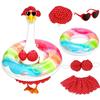 Porch Goose Decoration Clothes Set Waterproof Raincoat Bikini Ghost Outfit for 23 Inch Lawn Garden Statue Costume