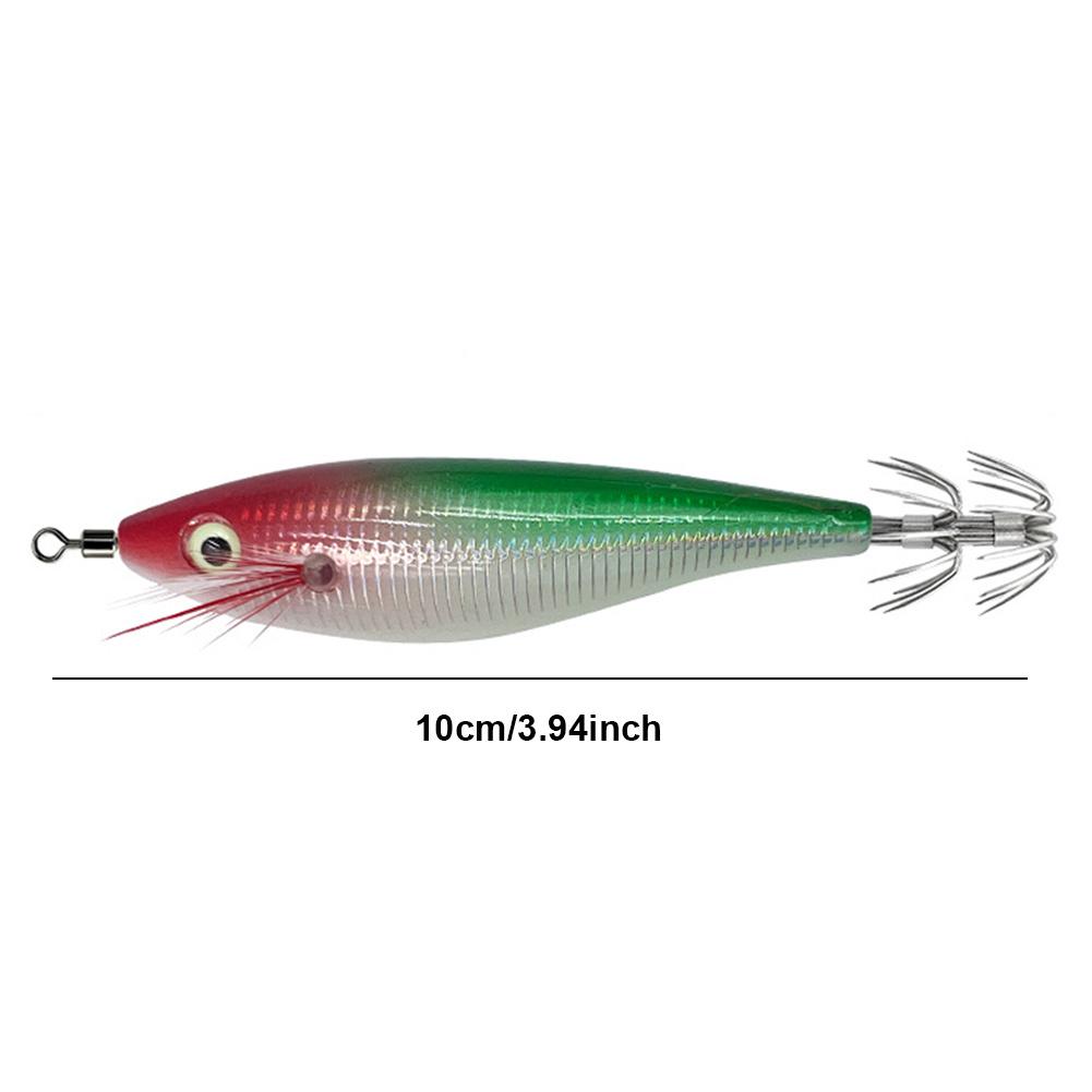 10g/10cm Squid Jig Baits Double Hook Glow In The Dark Octopus Bait Fishing Tackles Luminous Squid Jig Hooks Fishing Accessories